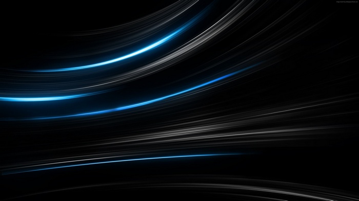 Abstract Blue and White Lines on Black Background 4K