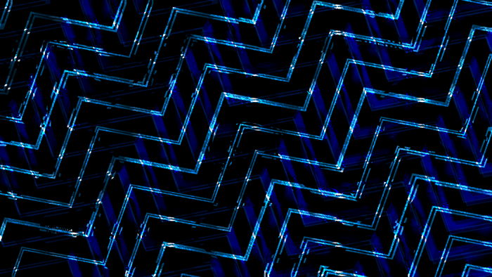 Blue and white zigzag pattern on black background