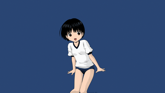 Anime girl with short black hair and sportswear