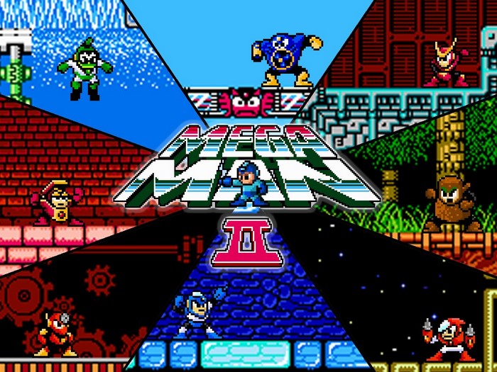 Mega Man 2 characters and title screen