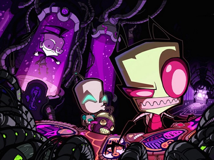 Invader Zim characters in a laboratory