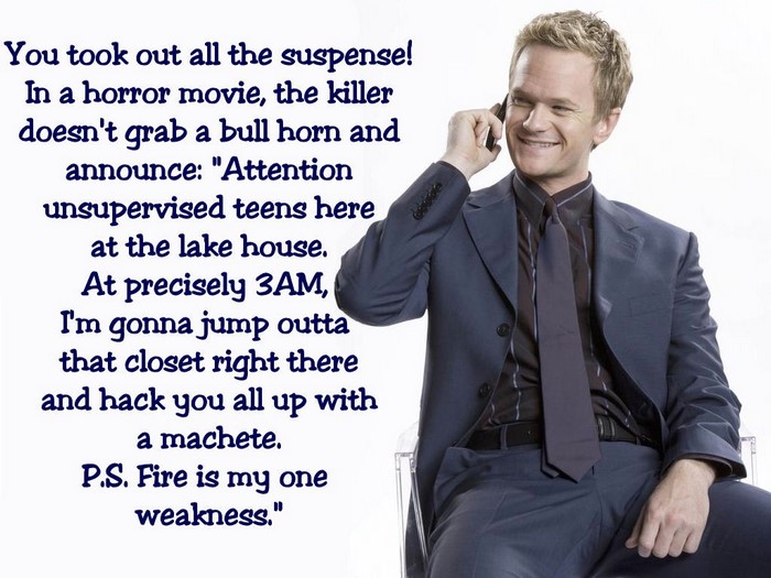 Neil Patrick Harris in a suit on the phone