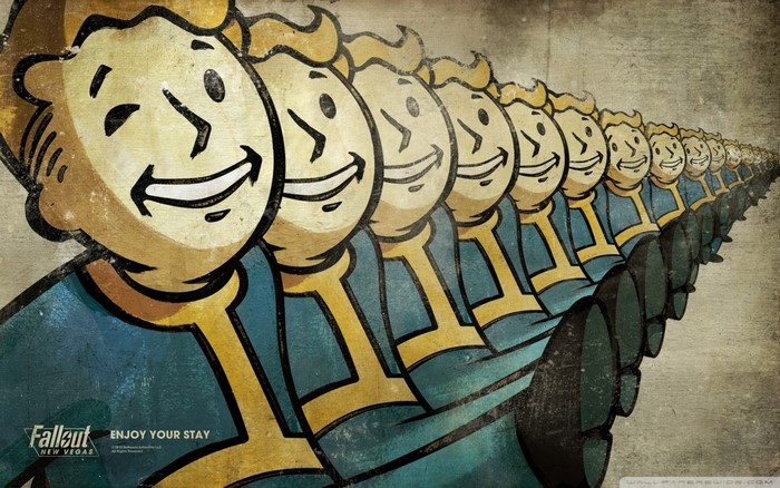 Vault Boy illustrations from Fallout New Vegas