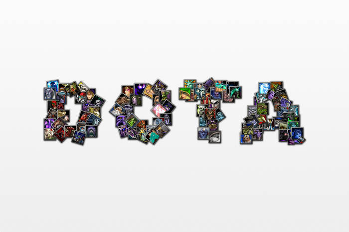 Dota game icons forming the word DOTA