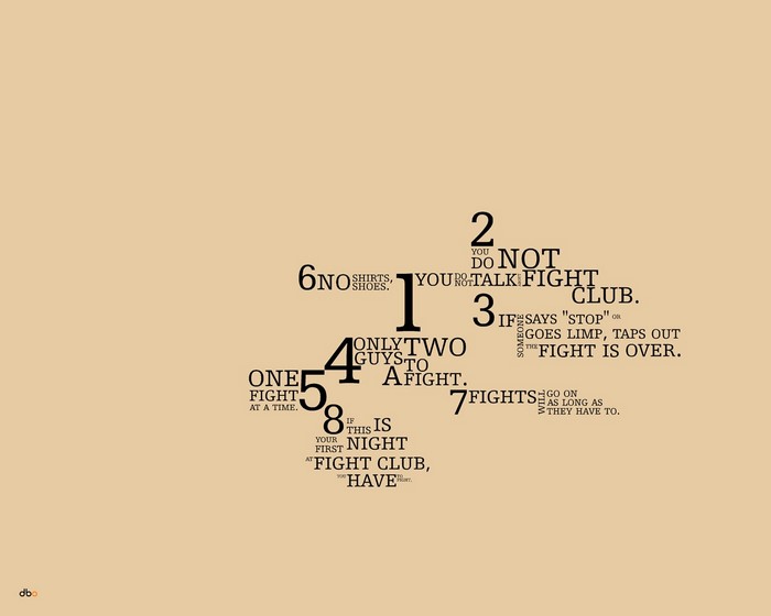 Fight Club Rules Typography