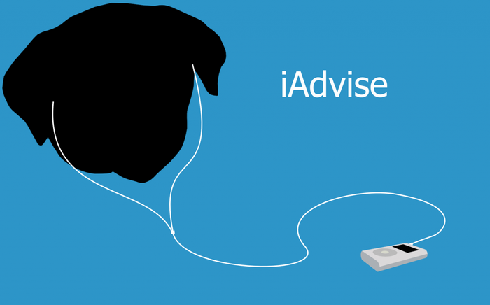 Advice Dog with iPod