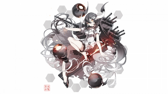 Abyssal girl with ship guns and bombs