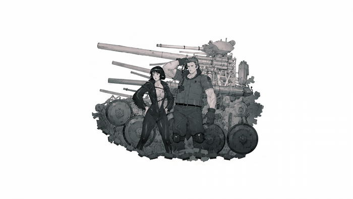 Anime characters with a tank
