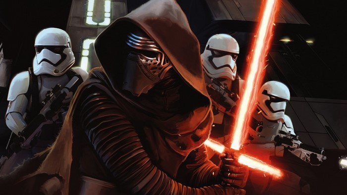 Kylo Ren and Stormtroopers from Star Wars
