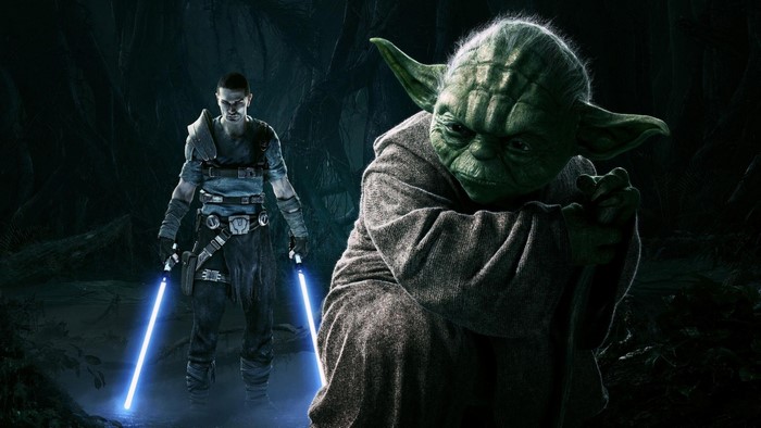 Yoda and Starkiller from Star Wars The Force Unleashed