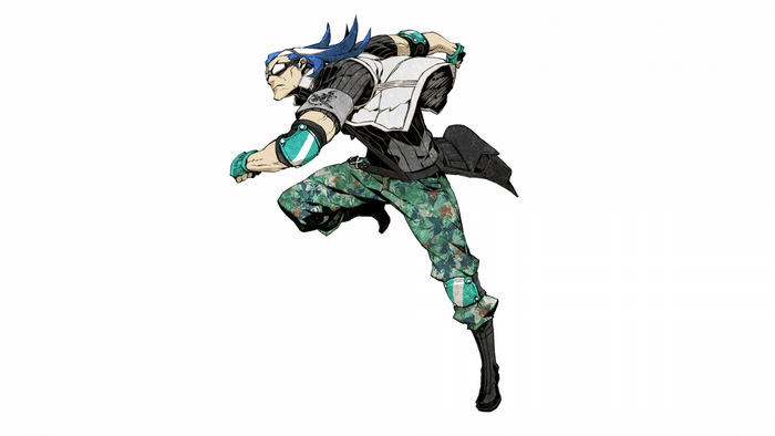 Warrior with blue hair from 7th Dragon 2020