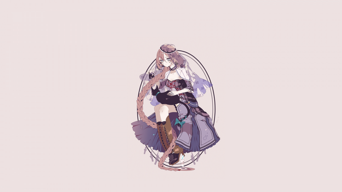 Anime girl with cat and veil