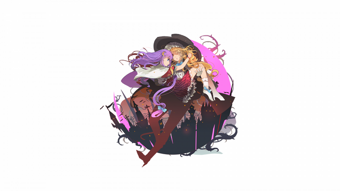 Patchouli Knowledge and Kirisame Marisa from Touhou