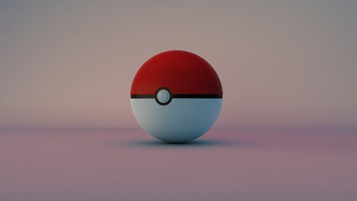 A 3D render of a Poké Ball