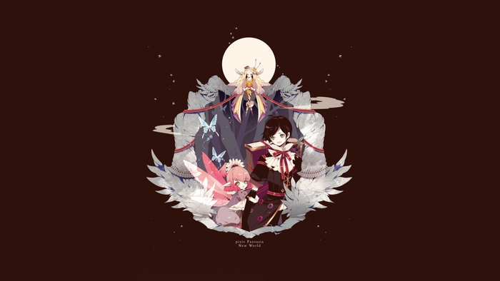 Pixiv Fantasia New World illustration with anime characters