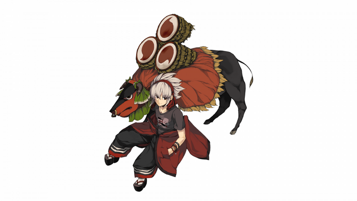 Anime character with a bull-like creature