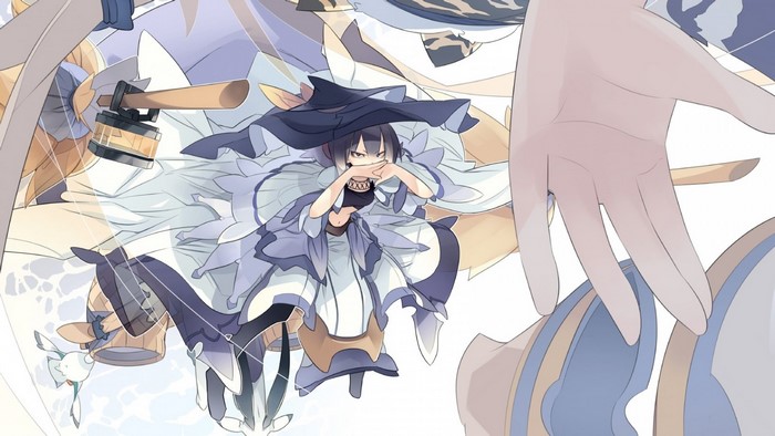 Anime illustration of a witch with a dark hat