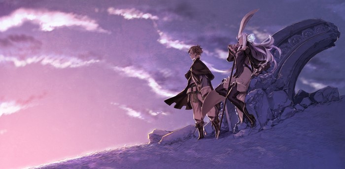 Anime characters with Glaive from Bravely Default