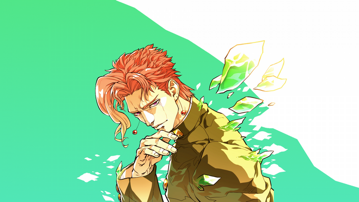 Noriaki Kakyoin from JoJo's Bizarre Adventure with crystals