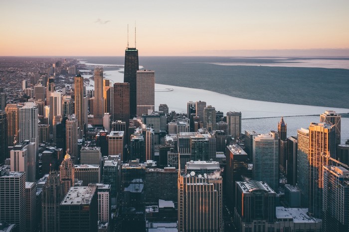 Chicago Skyline at Sunset