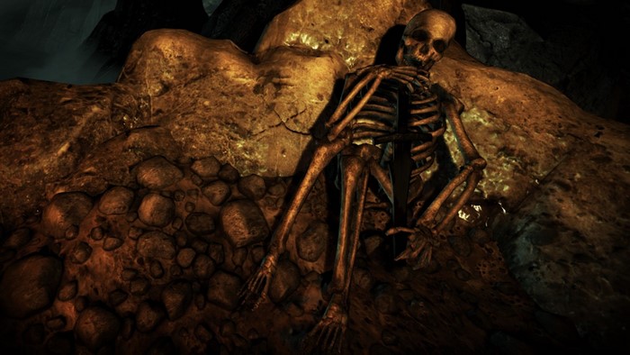 Skeleton in a cave from Mortal Kombat X