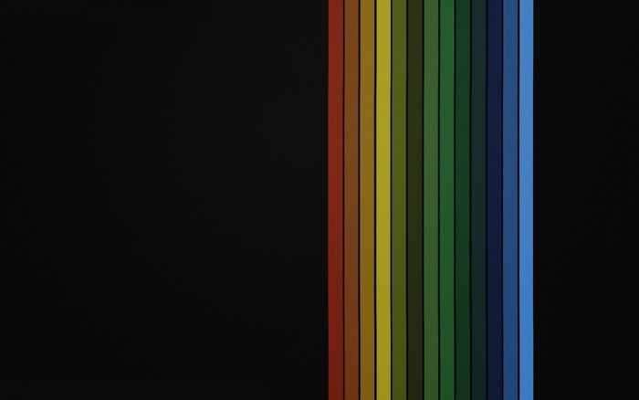 Abstract rainbow stripes on black background