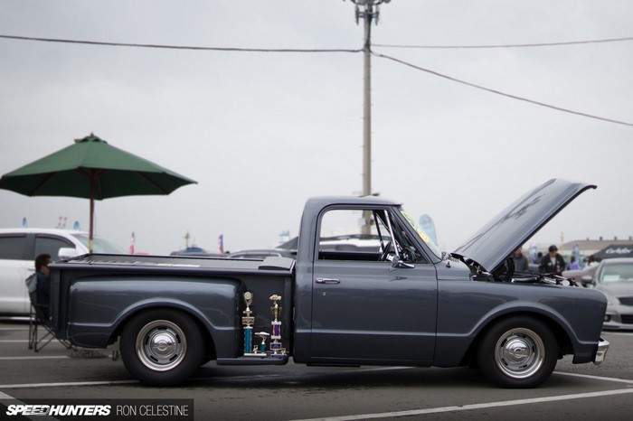 Chevrolet C10 pickup truck with trophies