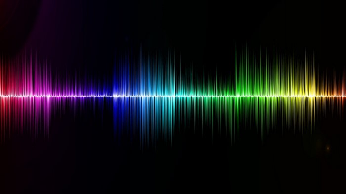 Colorful sound wave equalizer with lens flare