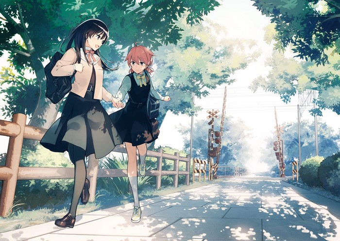 Yagate Kimi ni Naru: Yuu Koito and Touko Nanami walking