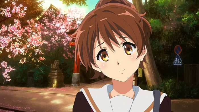 Kumiko Oumae from Hibike! Euphonium smiling