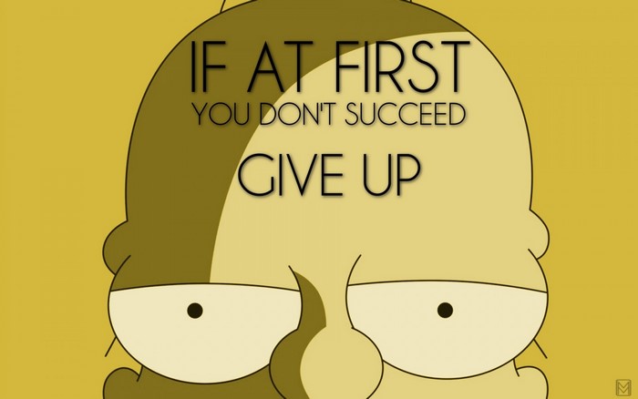 Homer Simpson with motivational quote