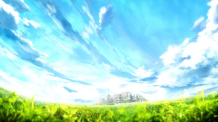 Fantasy landscape with a city in the distance