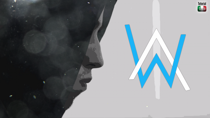 Alan Walker illustration with logo