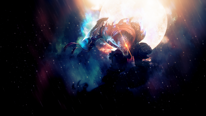 Rengar from League of Legends in Space