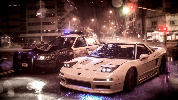 Acura NSX and Ford Crown Victoria Police Chase
