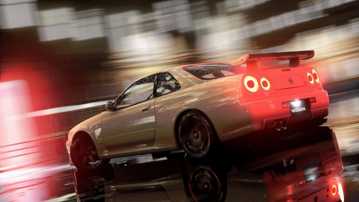 Nissan Skyline GT R R34 Racing at Night