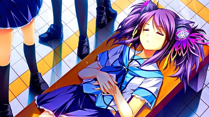 Suzune Mayoi from Otomimi Infinity sleeping