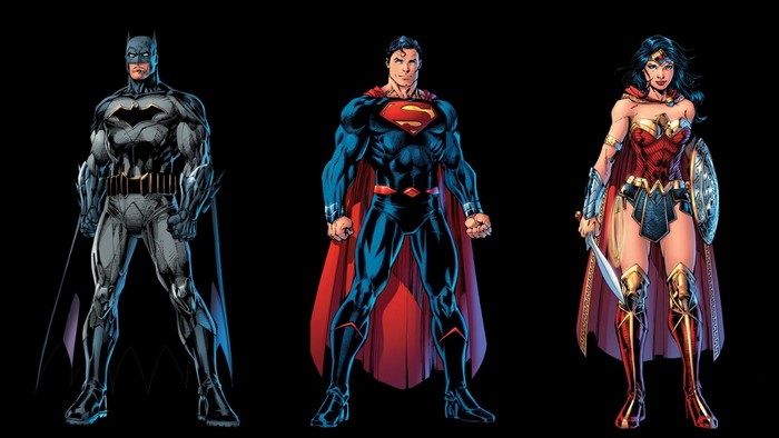 Batman, Superman, and Wonder Woman from DC Comics