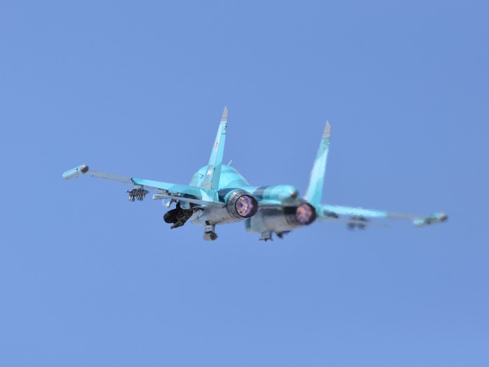 Sukhoi Su-34 fighter jet in flight