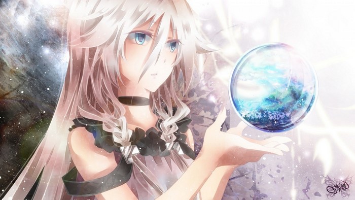 IA Vocaloid holding a glowing orb