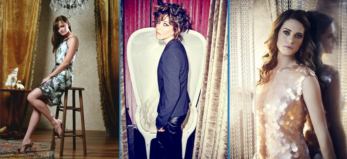 Alexis Bledel, Evangeline Lilly, and Lyndsy Fonseca fashion photoshoot