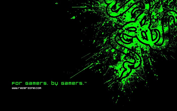 Razer logo with splatter effect and slogan