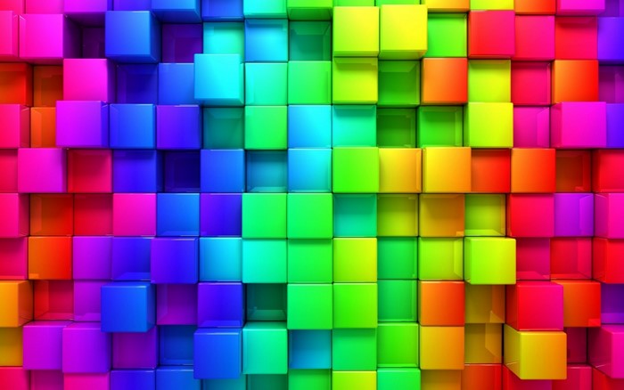 3D rainbow cubes pattern