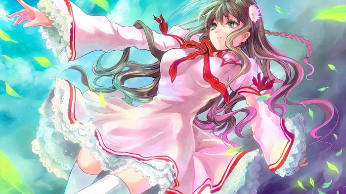 Anime girl with long hair and green eyes