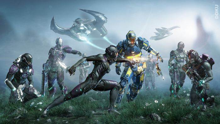 Vanu Sovereignty soldiers in a battle scene