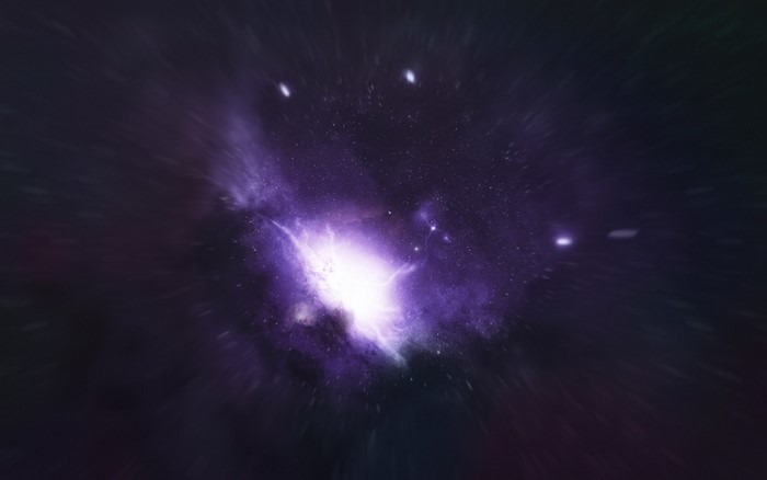 Galaxy and nebula in outer space
