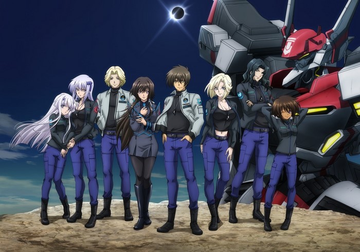 Muv Luv Alternative: Total Eclipse characters with mech