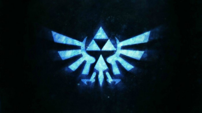 The Legend of Zelda Triforce logo with blue glow