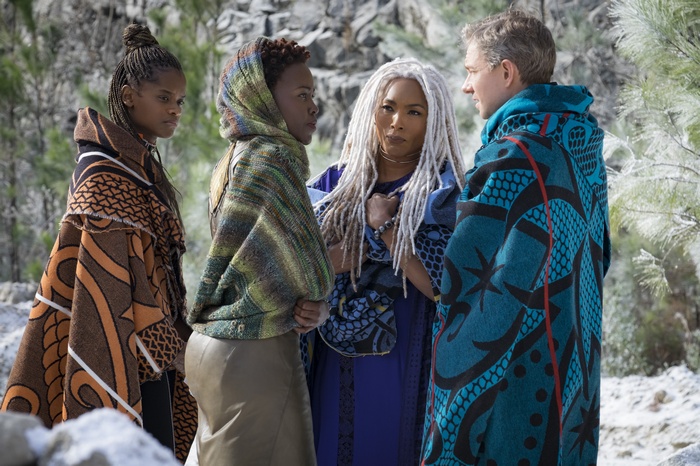 Angela Bassett, Martin Freeman, and two women from Black Panther