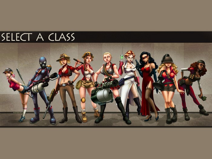Team Fortress 2 classes select a class screen